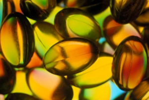 Macrophotograph of cod liver oil capsules Macrophotograph of cod liver oil capsules