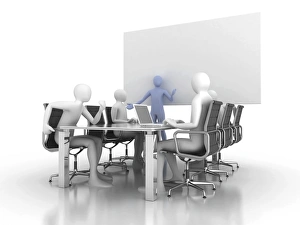 Images Dated 2011 January: 3D Computer Artwork of Business Meeting Print