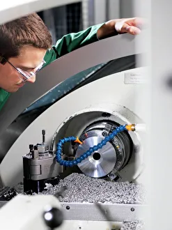 Metalwork Print: CNC Lathe in Action