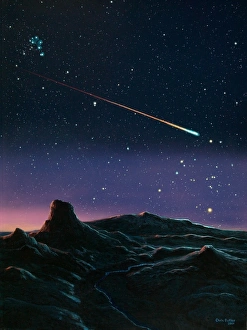 Images Dated 4th January 2001: Meteor Fall Print over Rocky Landscape