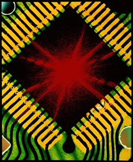 Microchip Technology Prints: Microchip and laser pattern