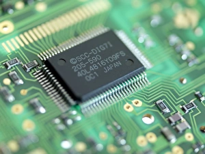 Prints of Microprocessor chip in a circuit board Images Dated 2008 June: Microprocessor chip Print