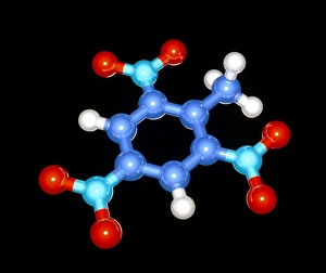 Molecular model of the explosive TNT Molecular model of the explosive TNT