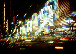 Multiple-exposure photograph of Moscow city lights Multiple-exposure photograph of Moscow city lights