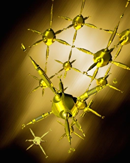 Future Technology Illustration Prints: Nanotechnology simulators