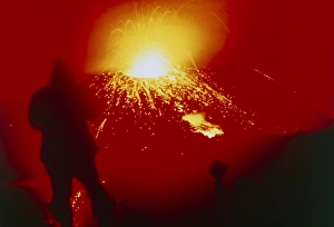 Night view of eruption of Alaid Volcano, CIS Night view of eruption of Alaid Volcano, CIS