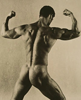 Nude Man Print, Seen from Behind