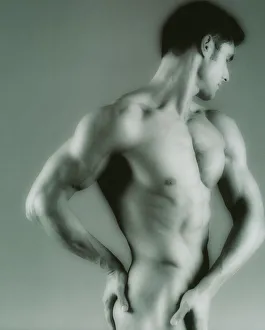 Human Body Prints: Side View Nude Male Print