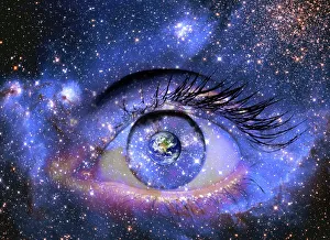 Observing the Universe, conceptual image Observing the Universe, conceptual image