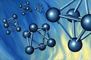 Framed Print : Octahedral Molecular Model Print Framed Print : Octahedral Molecular Model Print