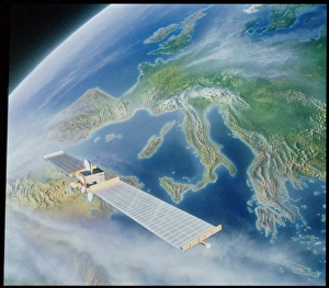 Images Dated 1990: Olympus Class Satellite in Orbit Print