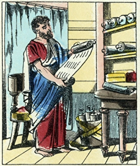 Serie Encyclopedique Des Lecons De Choses Illustrees Prints: Papyrus scrolls, Ancient Rome