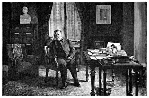 19th Century Scientists Prints: Pasteur in his study, 19th century