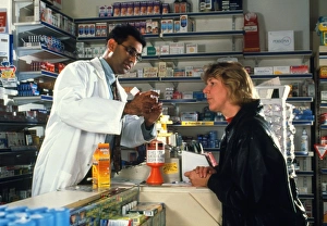 Pharmacy Treatment Prints: Pharmacist with customer
