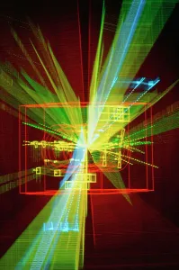 Physics Prints: Particle Interaction Print: High-Energy Collision at CERN