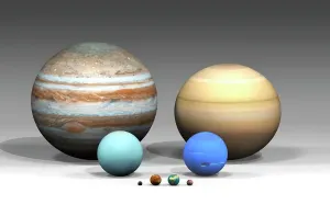Scientific Posters: Sizes of Solar System Planets Print