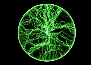 Images Dated 2010: Plasma Disc Print in Bright Blue and Purple Flashes