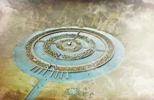 Archeological Collection: Platos map of Atlantis, artwork