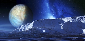 Solar System Prints: Print of Pluto viewed from Charon, a distant icy world