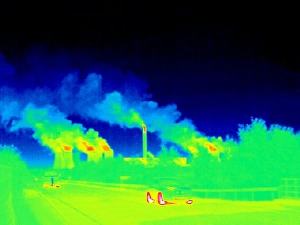 Environmental Science Images Prints: Power station, thermogram