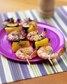 Protein Rich Foods Prints: Prawn kebabs