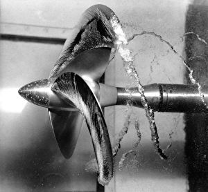 Prints of Propeller cavitation. Test being carried out on a propeller to study cavitation effects Images Dated 2008 September: Propeller Cavitation Print