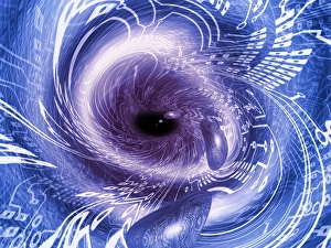 Quantum Computing Print: Quantum Data Transfer Visualisation