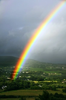 Natural Beauty Scenery Prints: Rainbow over fields
