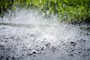 Devon UK Landscape Prints: Raindrops falling on water