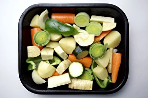 Roasted Vegetables Prints: Raw vegetables ready for roasting