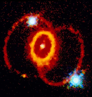 Rings around supernova remnant SN 1987a Rings around supernova remnant SN 1987a