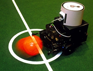 Robot kicks-off at RoboCup-98 in Paris, France Robot kicks-off at RoboCup-98 in Paris, France