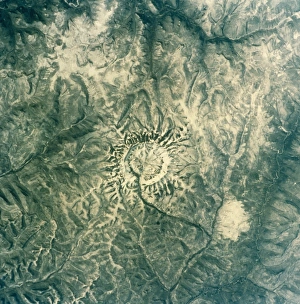Satellite radar image of Gora Konder impact crater Satellite radar image of Gora Konder impact crater