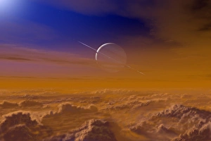Planet Prints: Saturn Print from Titan's Atmosphere