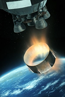 Saturn V interstage separation, artwork Saturn V interstage separation, artwork
