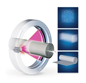 Magnetic Resonance Imaging Scans Prints: Scanning a papyrus scroll, artwork