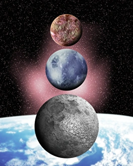 Solar System Scale Model Prints: Sedna, Pluto and the Moon