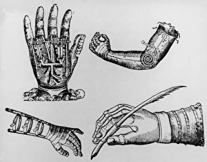 Selection of 16th century artificial arms & hands Selection of 16th century artificial arms & hands