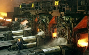 Steel Production Process Prints: Sheet mill processing molten metal