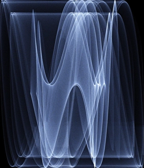 Images Dated 28th March 2003: Sine Waves Print - Conceptual Image of Overlapping Sine Waves on a Monitor