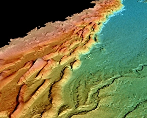 Sonar image of ocean floor off Oregon, USA Sonar image of ocean floor off Oregon, USA