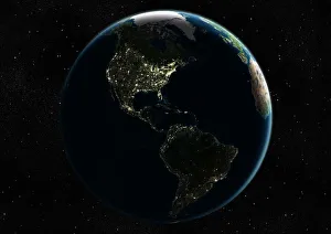 Southeast Asia at night, satellite image Southeast Asia at night, satellite image