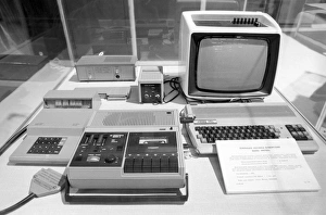 Prints of Soviet Mikrosha computer. Exhibition display from the 1980s of a Mikrosha computer that was used in Soviet industry. The 8-bit Mikrosha was produced commercially as a personal computer from 1987 Images Dated 2011 April: 1987 Soviet Mikrosha computer Print