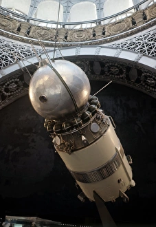 Print of Soviet Vostok spacecraft display model