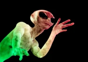 Related Prints: Alien Print: Humanoid Extraterrestrial with Large Eyes and Four-Digit Hands