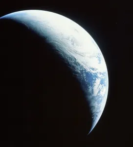 Spacecraft In Orbit Prints: Crescent Earth
