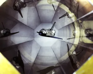 Images Dated 11th August 2009: Space Shuttle Model in Wind Tunnel Test Print