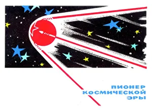 Space Race History Prints: Sputnik 1 postcard