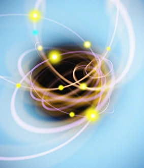 Subatomic Particles Prints: Subatomic particles abstract