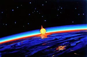 Painting Collection: Sunrise in Space by Leonov